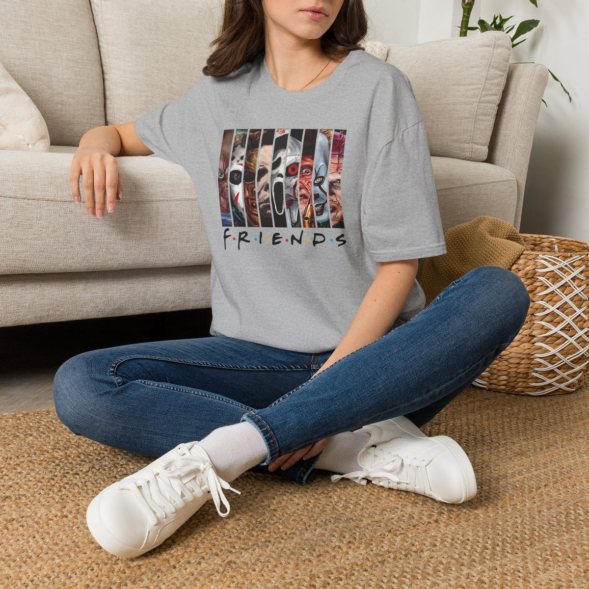Horror Movie Villains Halloween Friends Softstyle T-Shirt, Scary Movie Tee, Halloween Shirt, Horror Movie Fan Gift, Horror Movie Characters