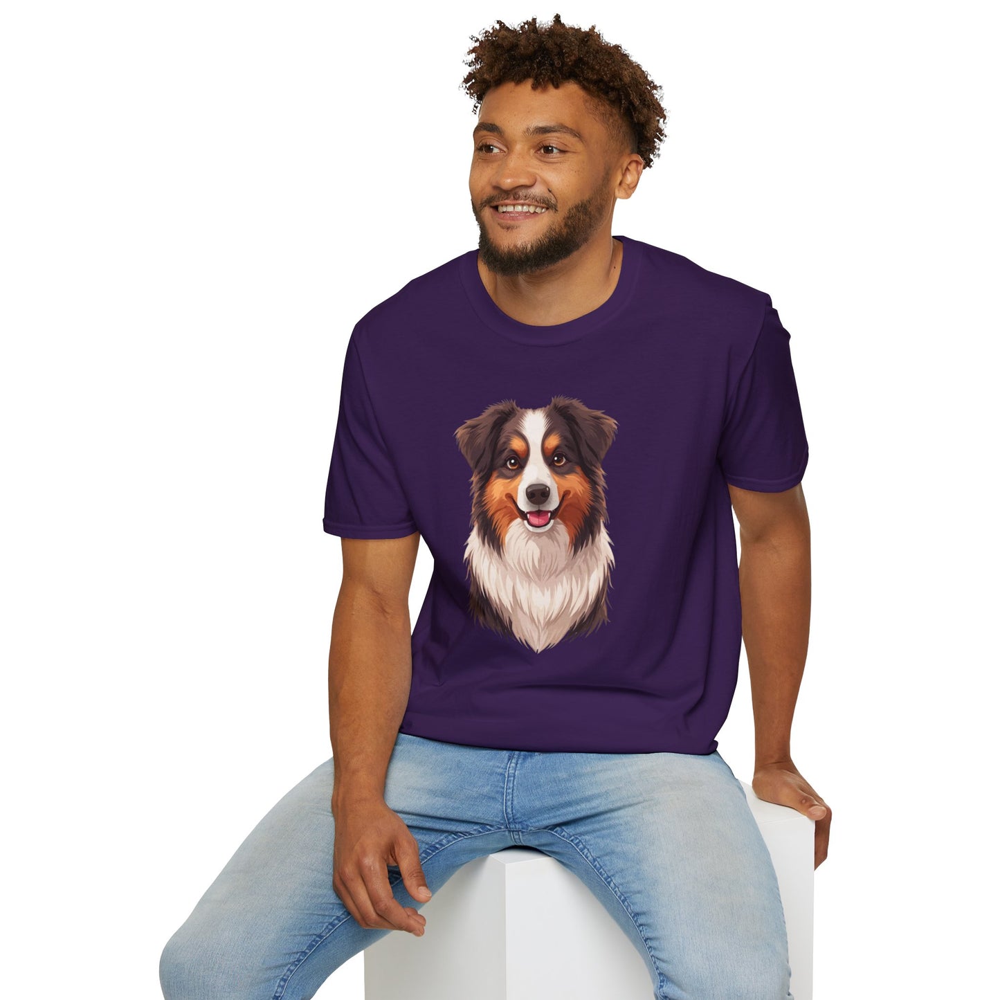 Australian Shepherd Dog Portrait Shirt – Aussie Dog Lover Gift, Cute Dog Mom Tee, Dog Dad Shirt, Pet Breed Apparel