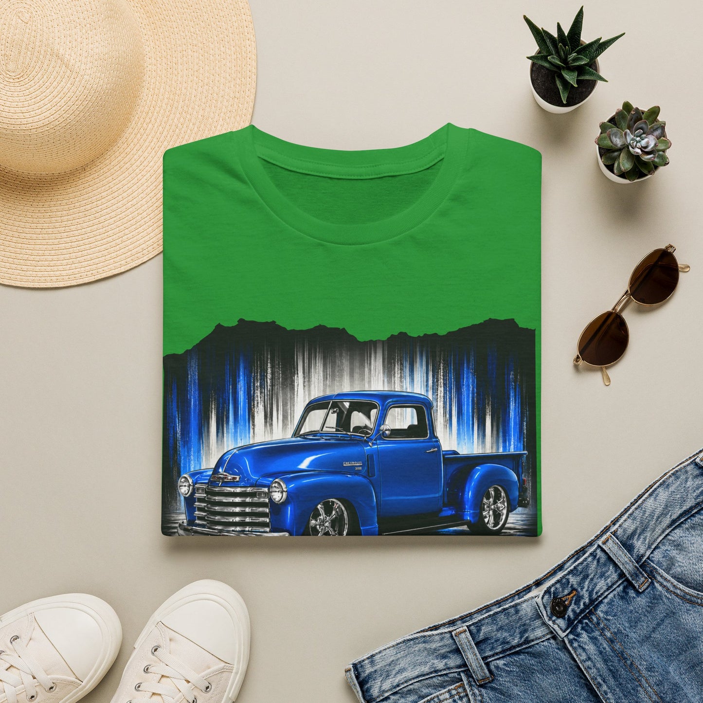 Vintage Truck Shirt, Blue Pickup Truck Tee, Classic Truck Graphic Shirt, Truck Enthusiast Gift, Retro Auto Unisex Tee