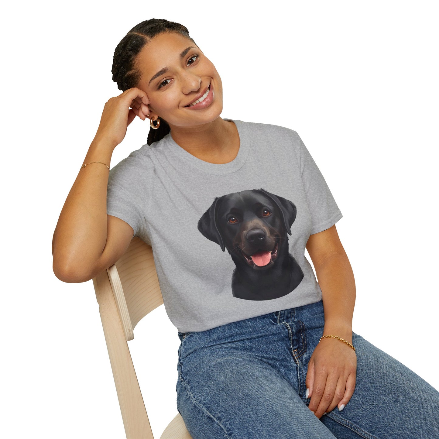 Labrador Retriever Dog Portrait Shirt – Black Lab Dog Lover Gift, Cute Dog Mom Tee, Dog Dad Shirt, Pet Breed Apparel