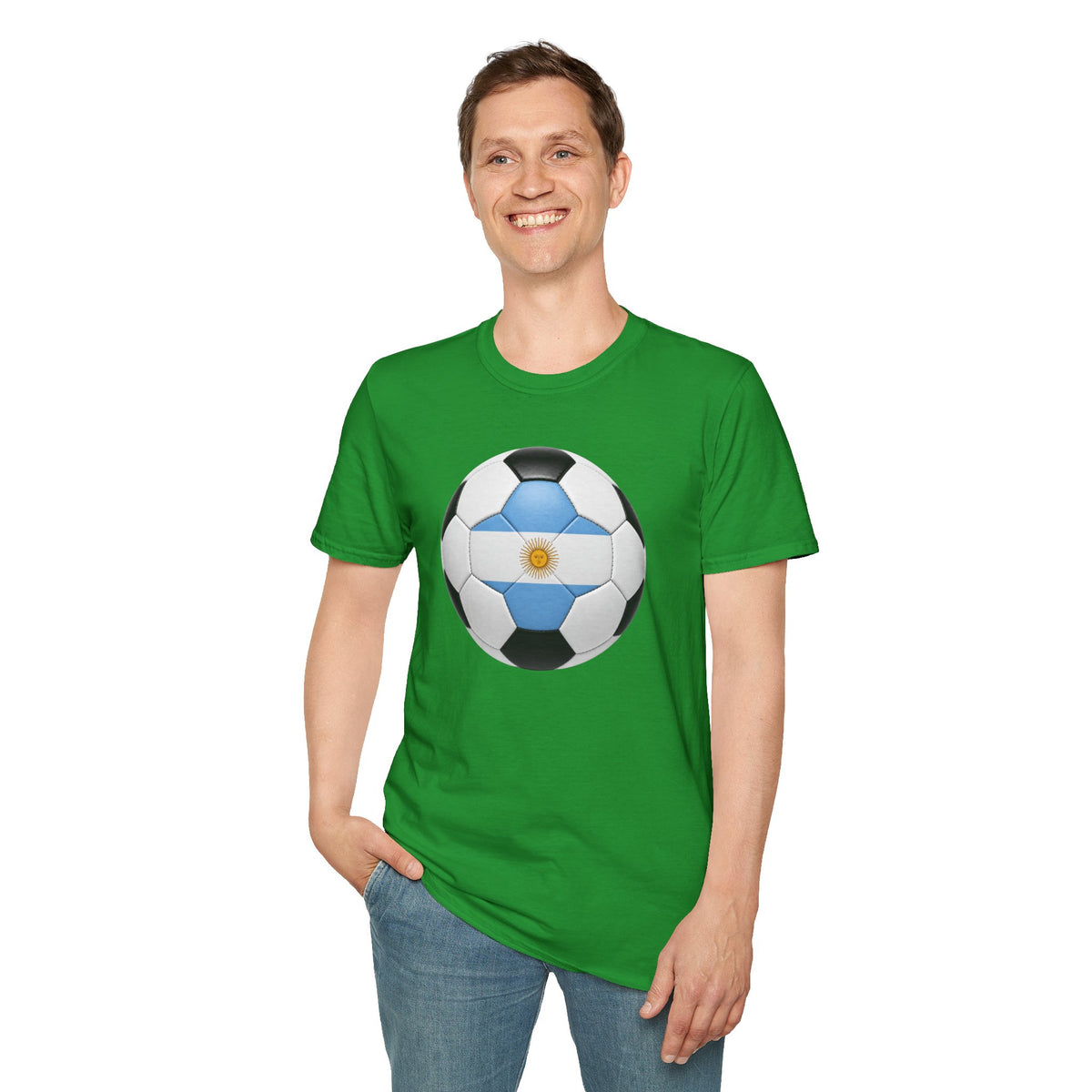 Argentina Soccer Ball Shirt, Argentina Futbol Tee, Light Blue White Soccer T-Shirt, Game Day Fan Shirt, Sports Gift