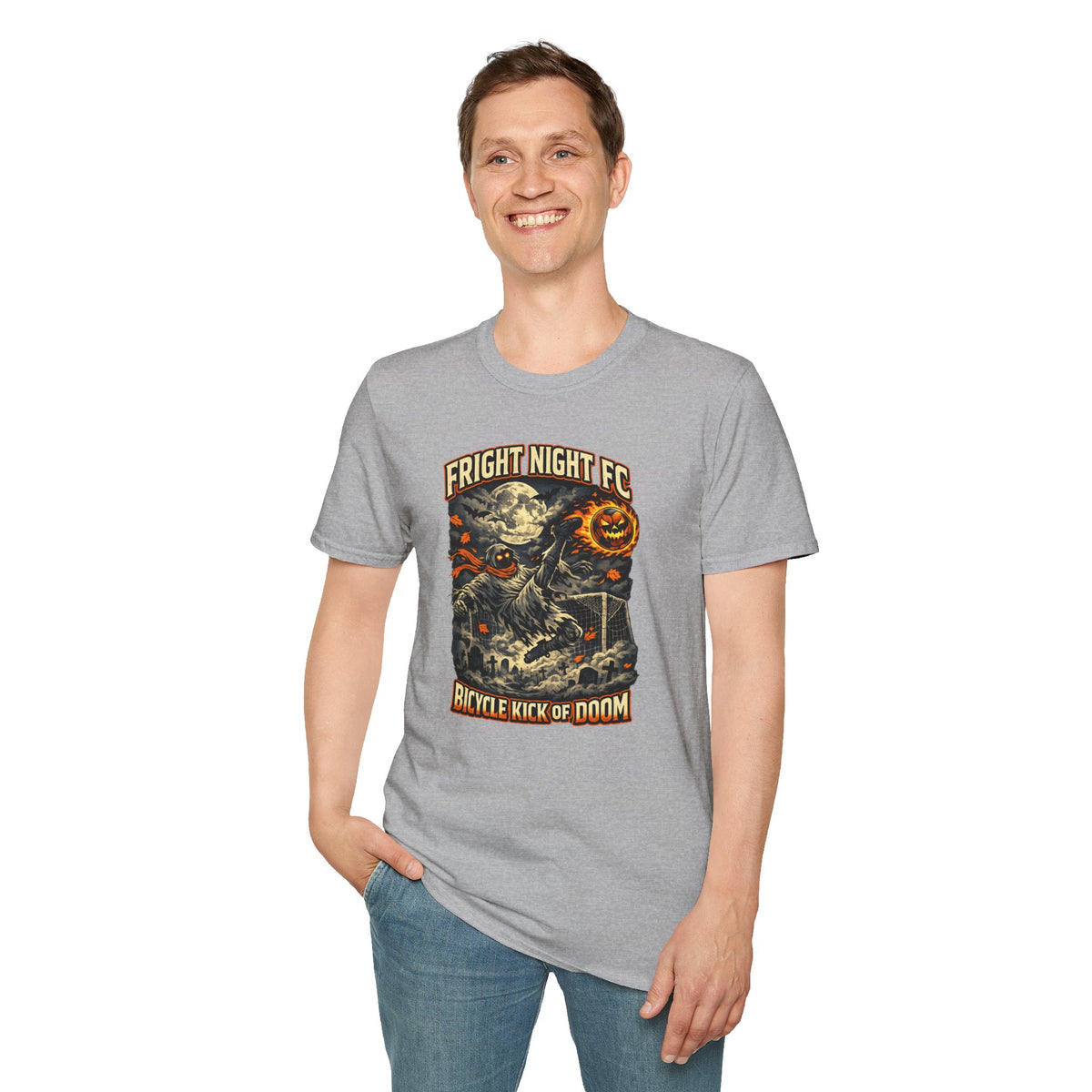 Halloween Soccer Shirt, Fright Night FC Tee, Mummy Soccer T-Shirt, Pumpkin Soccer Ball Shirt, Fall Sports Gift
