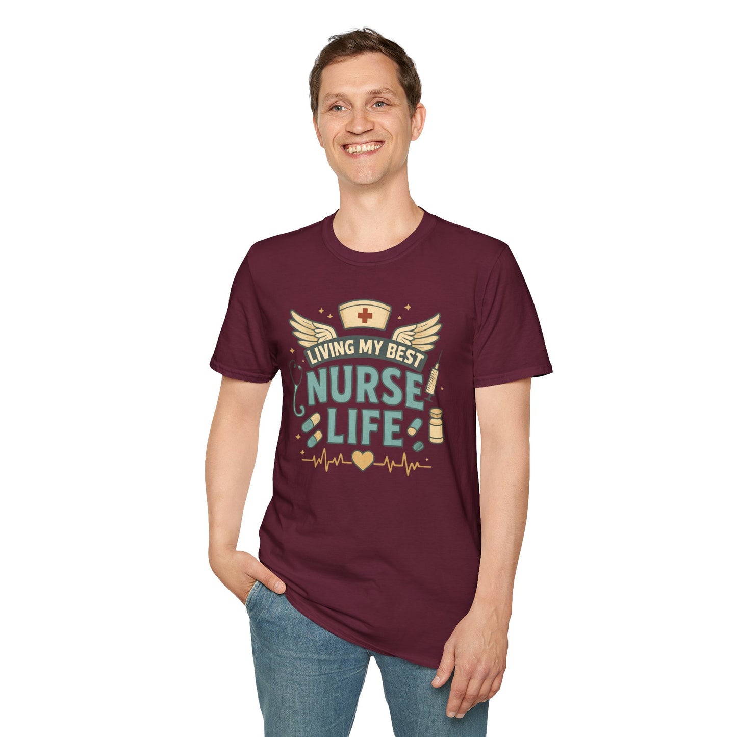 Living My Best Nurse Life Shirt – Cute Nurse Shirt for Women – RN Nurse Life Tee – Nurse Appreciation Gift, Medical Worker Shirt