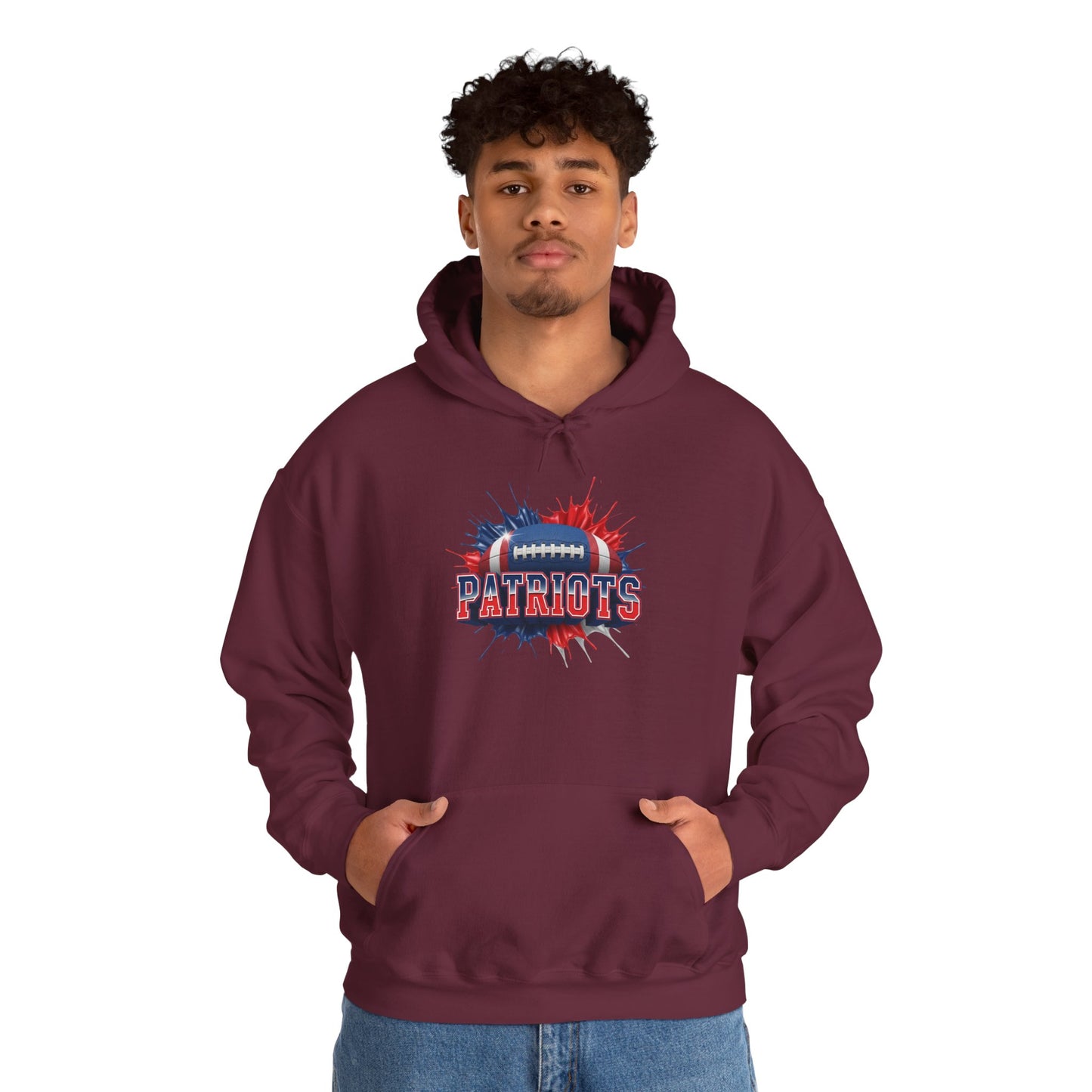 New England Football Hoodie, New England Team Hoodie, Football Gift for New England Fans, Game Day Sports Fan Apparel, Football Fan Gift