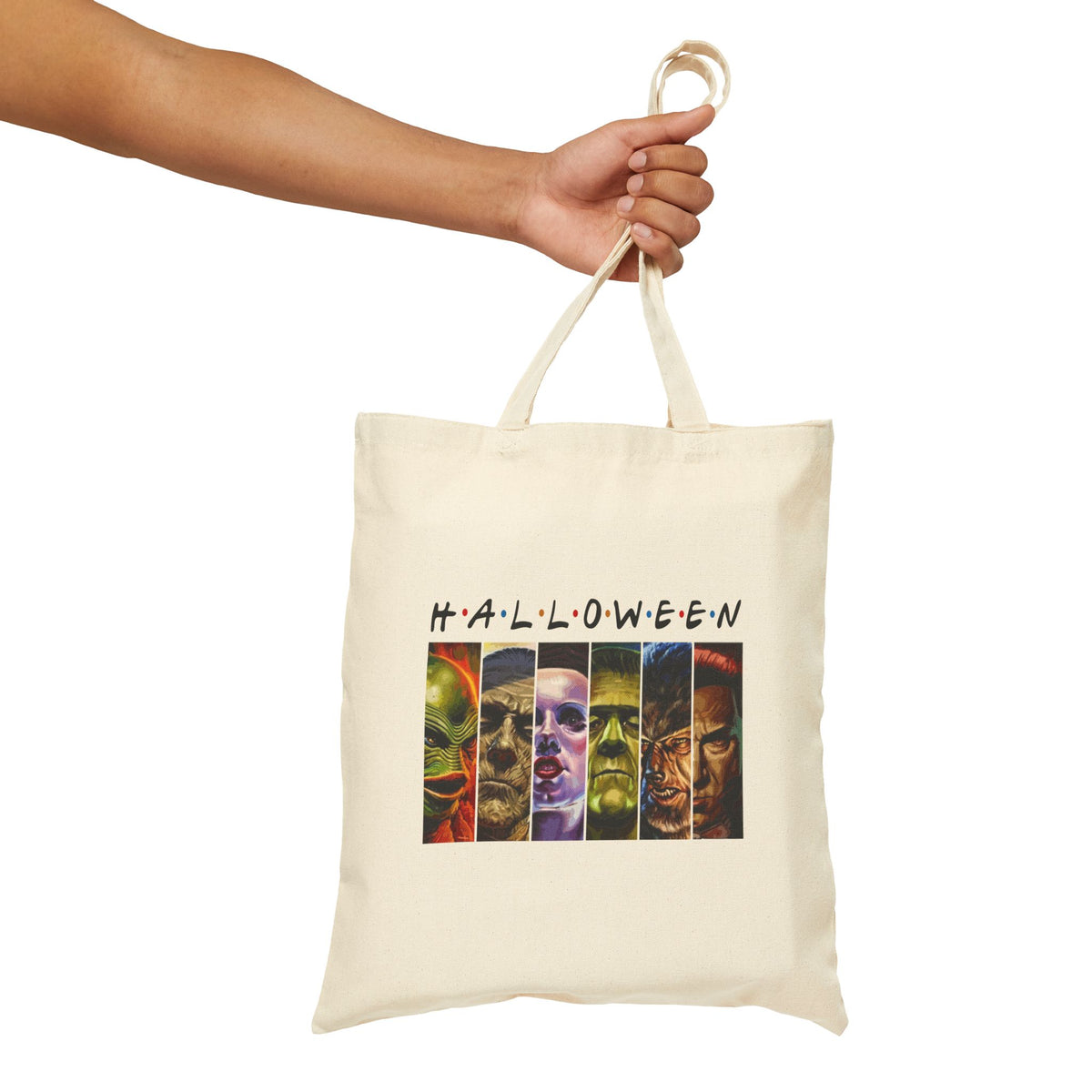 Monster Movie Villains Halloween Tote Bag, Halloween Gifts for shoppers, Shopping Tote, Horror Movie Fan Gift, Monster Movie Characters