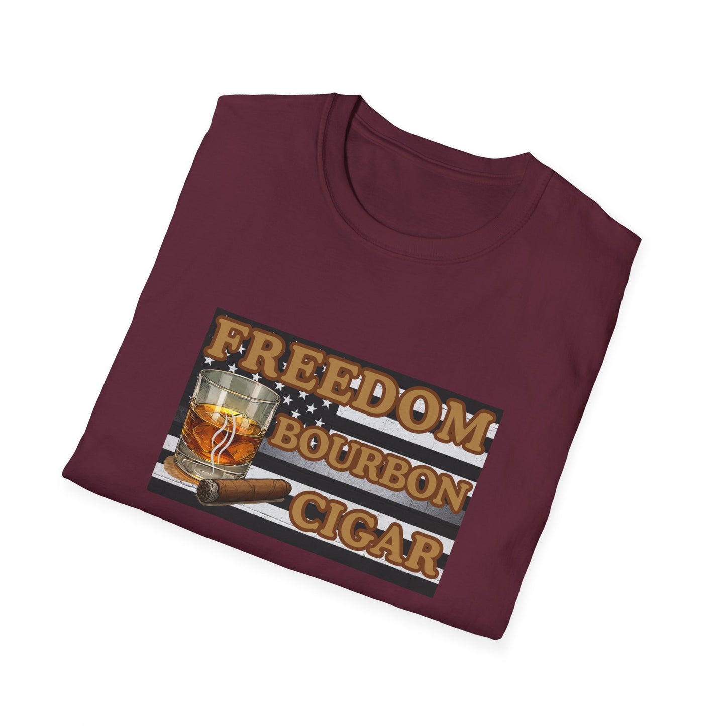 Freedom Bourbon Cigar T-Shirt, BBQ Pool Party Shirt, Fathers Day Gift, Relaxation Leisure, Cigar lover Gift, Cigar Aficionado, Bourbon Gift