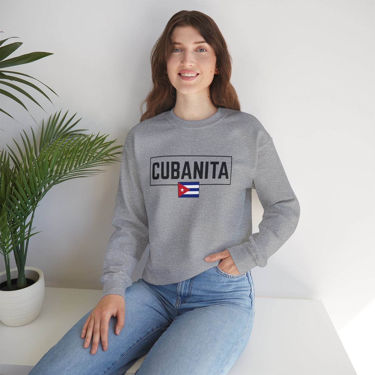 CUBANITA Sweatshirt – Cuban Flag Sweatshirt for Women, Latino Pride Sweatshirt, Cuba Heritage Top, Cuban Culture Graphic Sweatshirt