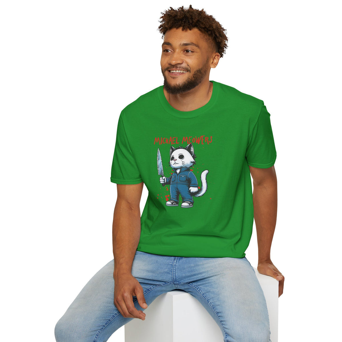 Michael Meowers Halloween Funny Cat T-Shirt, Scary Movie Tee, Halloween Cat Shirt, Horror Movie Cat Fan Gift, Horror Movie Character