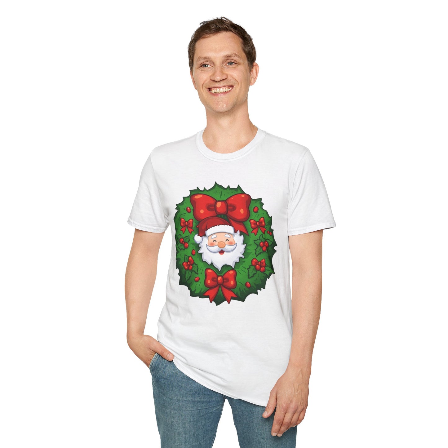 Santa Wreath Shirt, Family Christmas Shirts, Christmas T Shirt, Holiday Shirt, Cute Xmas Shirt for the family, Holiday Gift