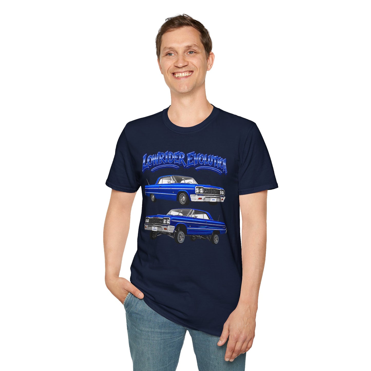 Classic Lowrider Shirt, Lowrider Evolution Tee, Blue Vintage Car Shirt, Car Enthusiast Gift, Retro Auto Graphic Tee