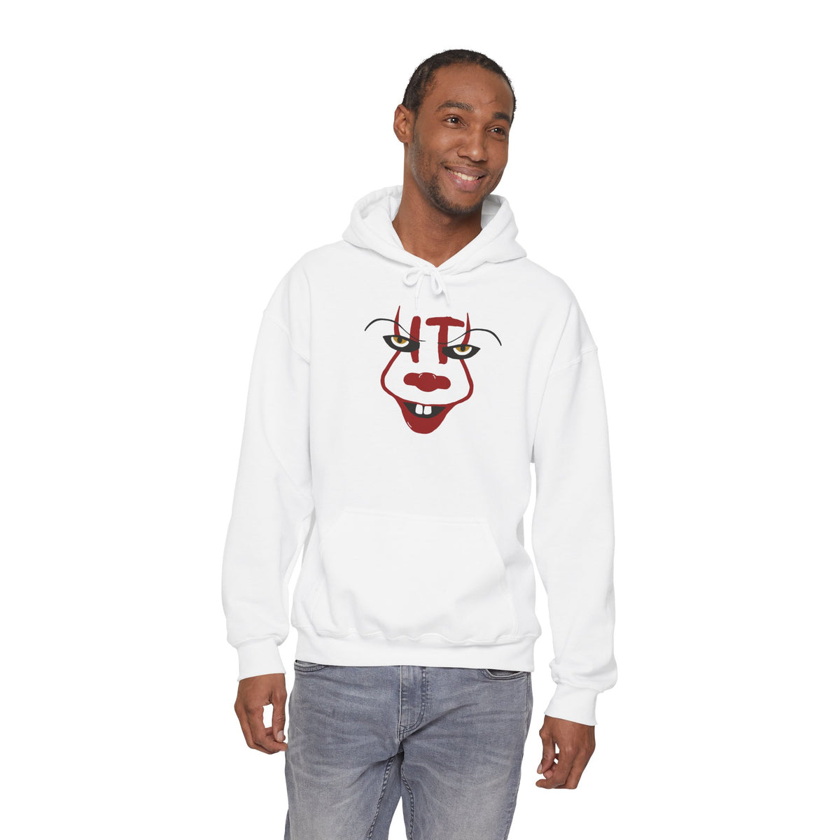 Pennywise IT Unisex Hoodie for Halloween, Scary Clown Pullover, Horror Movie Sweatshirt, Halloween Costume Hoodie, Creepy Clown Jumper