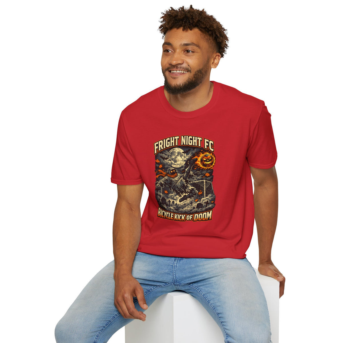 Halloween Soccer Shirt, Fright Night FC Tee, Mummy Soccer T-Shirt, Pumpkin Soccer Ball Shirt, Fall Sports Gift