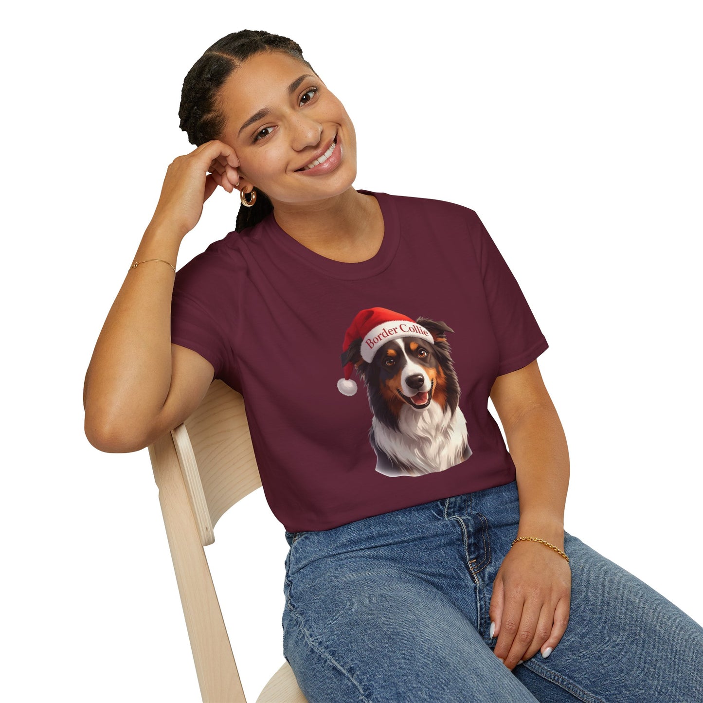 Border Collie Dog Portrait Shirt – Border Collie Dog Lover Gift, Cute Dog Mom Tee, Dog Dad Shirt, Pet Breed Apparel