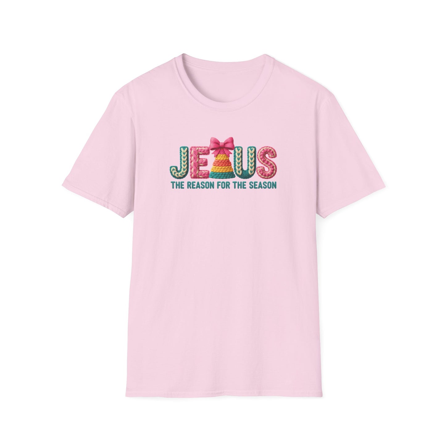 Jesus Christmas T-Shirt – The Reason for the Season Tee, Faith Christian Holiday Shirt with Bow Design