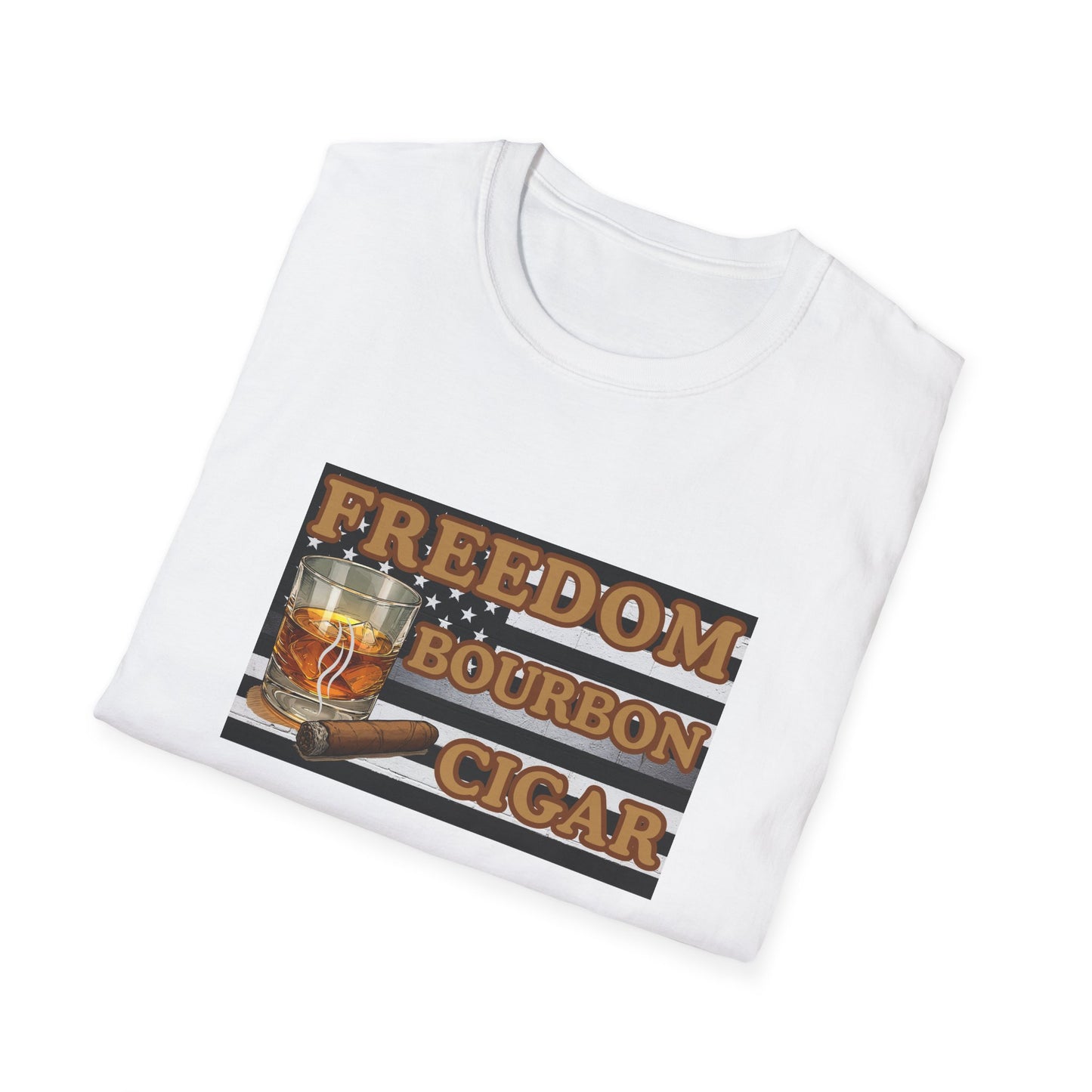 Freedom Bourbon Cigar T-Shirt, BBQ Pool Party Shirt, Fathers Day Gift, Relaxation Leisure, Cigar lover Gift, Cigar Aficionado, Bourbon Gift