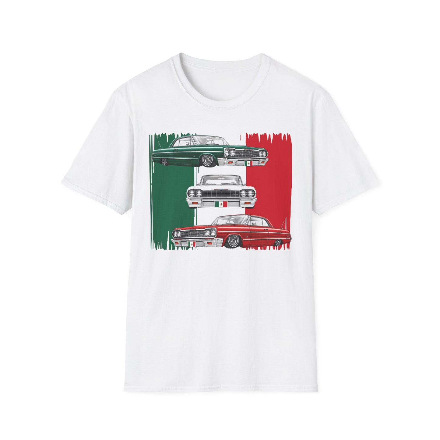 Lowrider Shirt, Mexican Flag Classic Car Tee, Vintage Car Graphic Shirt, Car Enthusiast Gift, Retro Auto Unisex Tee