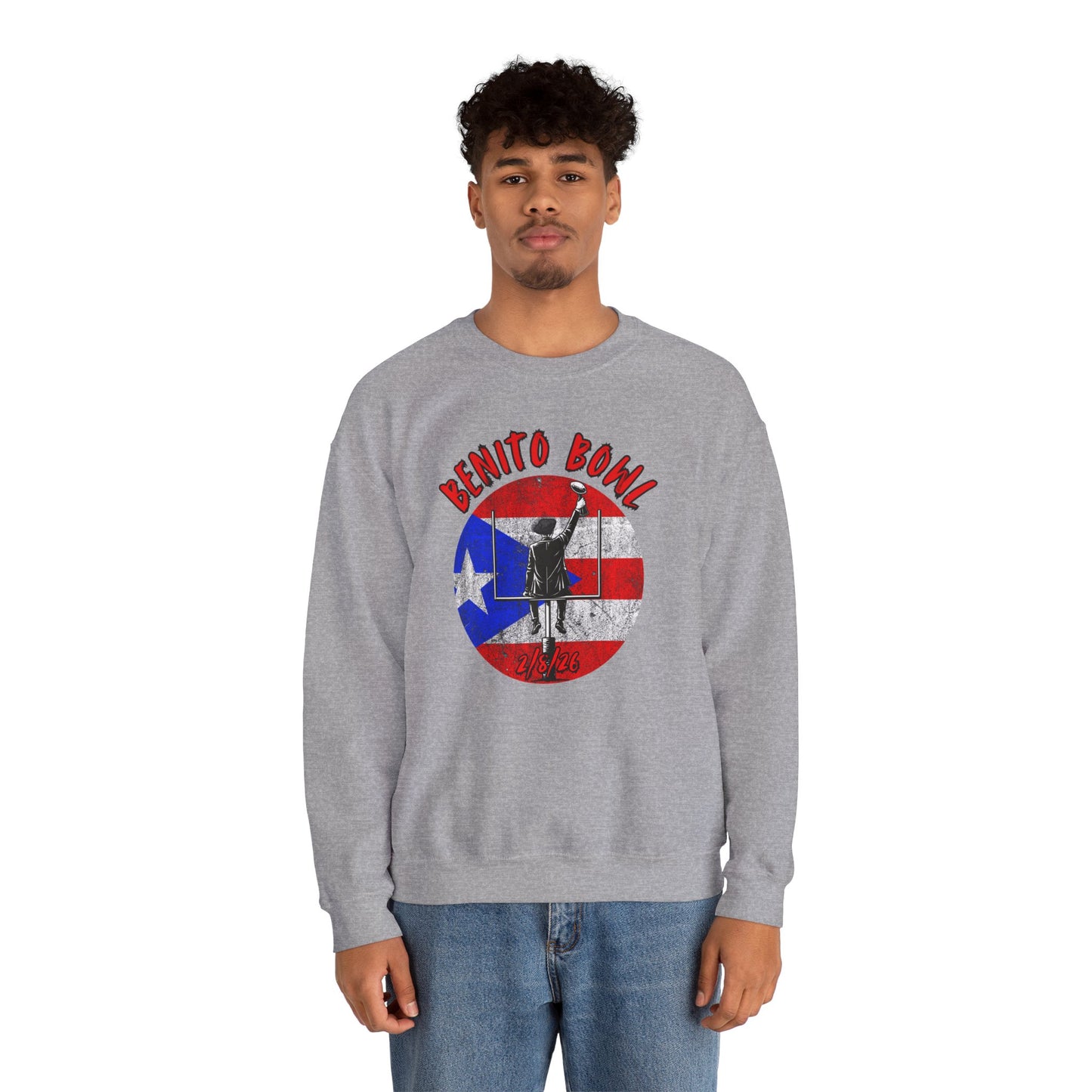 Benito Bowl 2/8/26 Sweatshirt – Puerto Rico Heritage, Boricua Pride Football Fan Sweatshirt