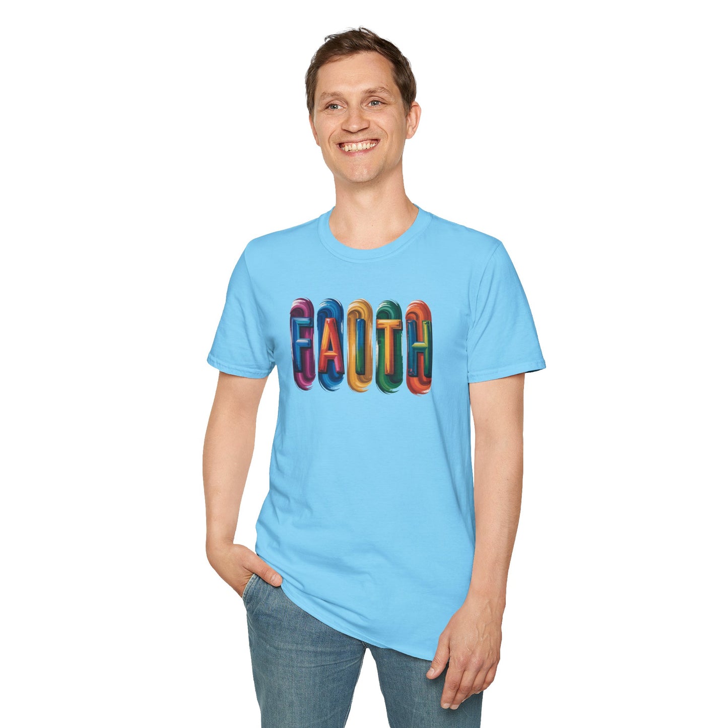 FAITH T-Shirt – Inspirational Christian Shirt for Men & Women, Colorful Faith Graphic Tee, Motivational Religious Apparel