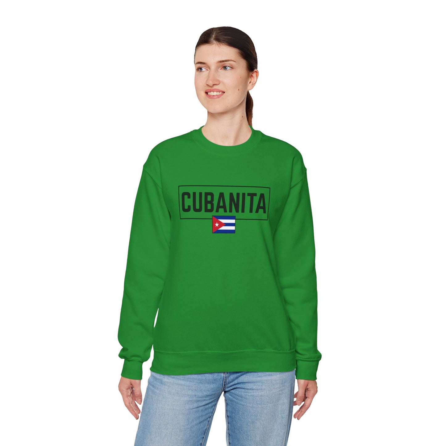 CUBANITA Sweatshirt – Cuban Flag Sweatshirt for Women, Latino Pride Sweatshirt, Cuba Heritage Top, Cuban Culture Graphic Sweatshirt