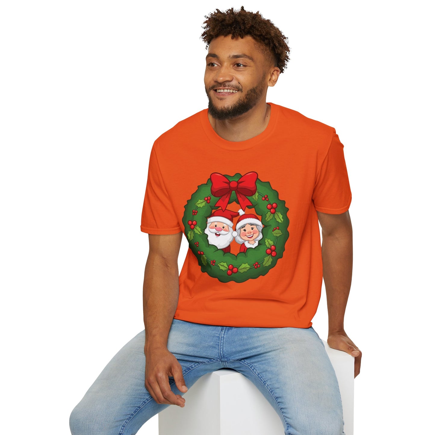 Santa and Mrs. Claus in a Wreath Shirt, Family Christmas Shirts, Christmas T Shirt, Holiday Shirt, Cute Xmas Shirt for the family, Holiday Gift