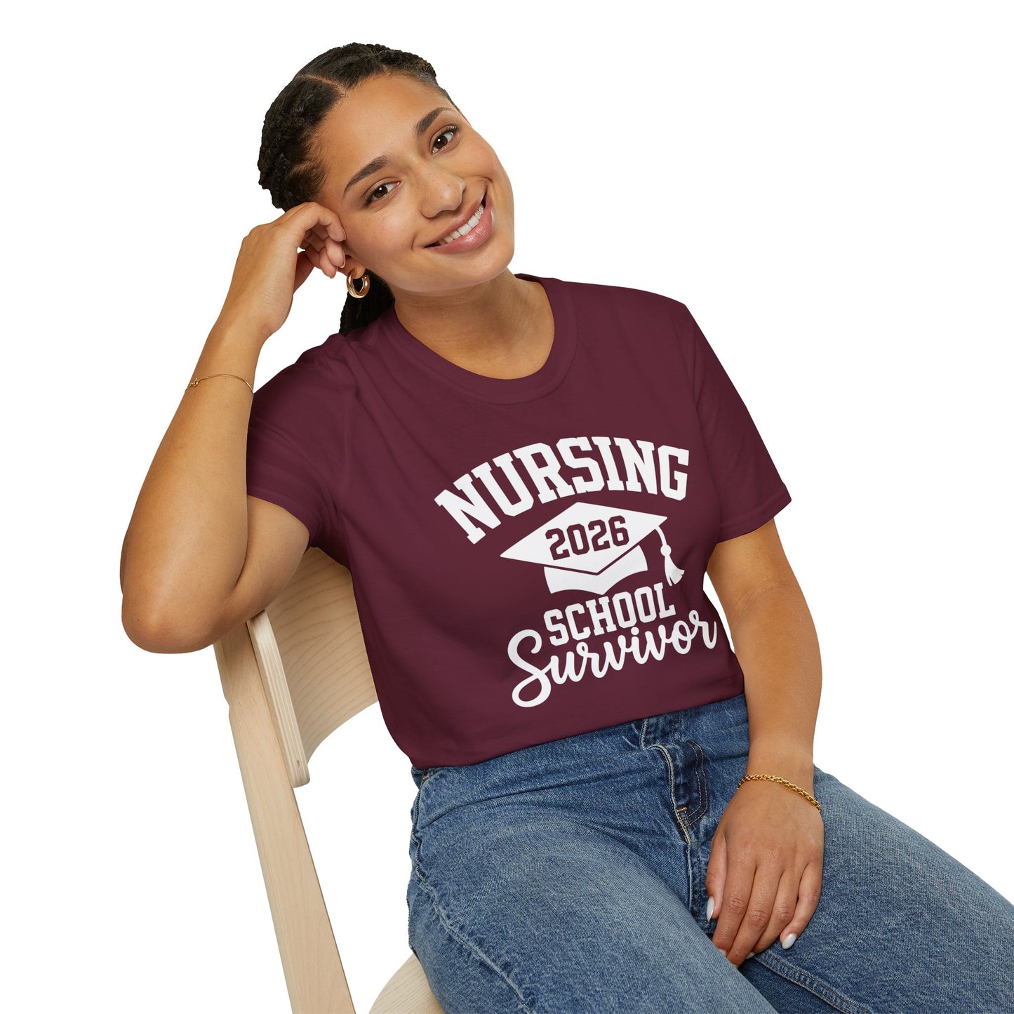 Nursing 2026 School Survivor T-Shirt, Nurse Graduation Shirt, RN Student Gift, Nursing School Grad Tee