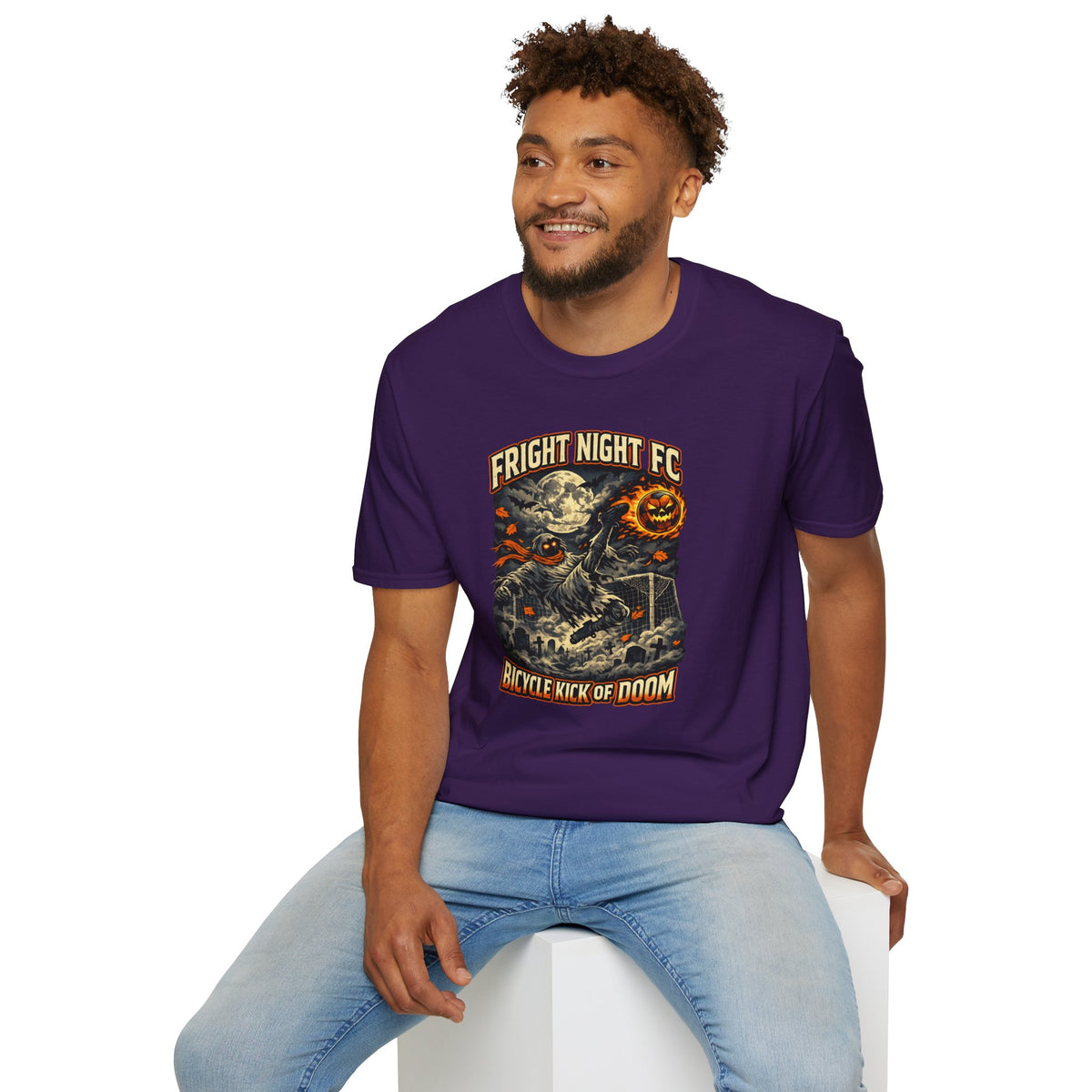 Halloween Soccer Shirt, Fright Night FC Tee, Mummy Soccer T-Shirt, Pumpkin Soccer Ball Shirt, Fall Sports Gift
