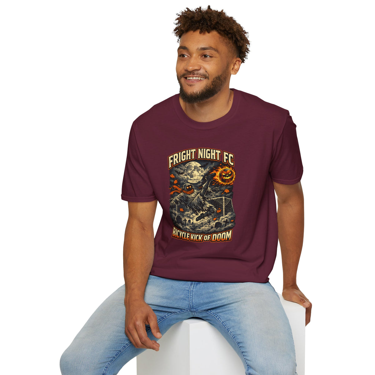 Halloween Soccer Shirt, Fright Night FC Tee, Mummy Soccer T-Shirt, Pumpkin Soccer Ball Shirt, Fall Sports Gift