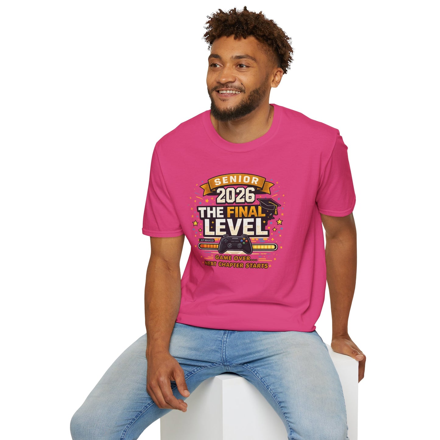 Senior 2026 The Final Level Gamer Graduation T-Shirt, Class of 2026 Game Over Next Chapter Starts Tee for Boys Girls Grad