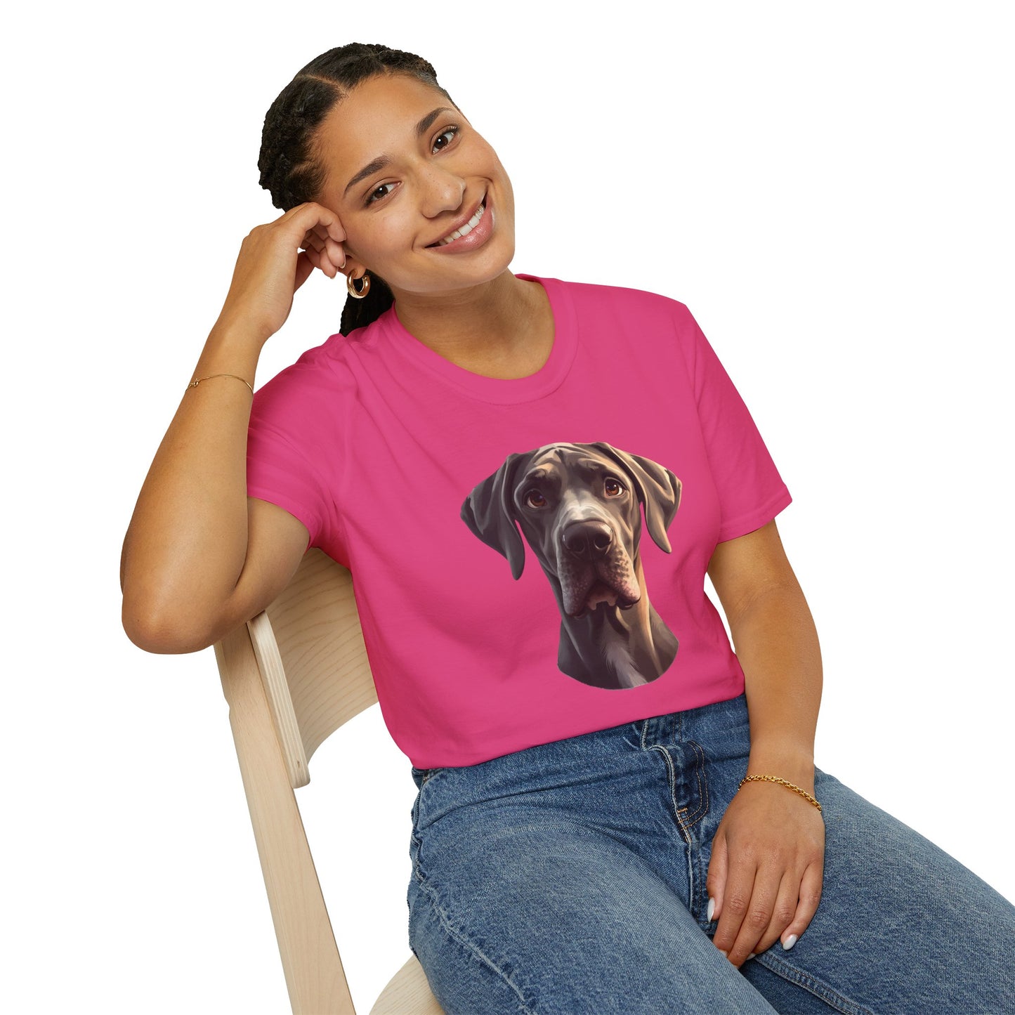 Great Dane Dog Portrait Shirt – Great Dane Dog Lover Gift, Cute Dog Mom Tee, Dog Dad Shirt, Pet Breed Apparel