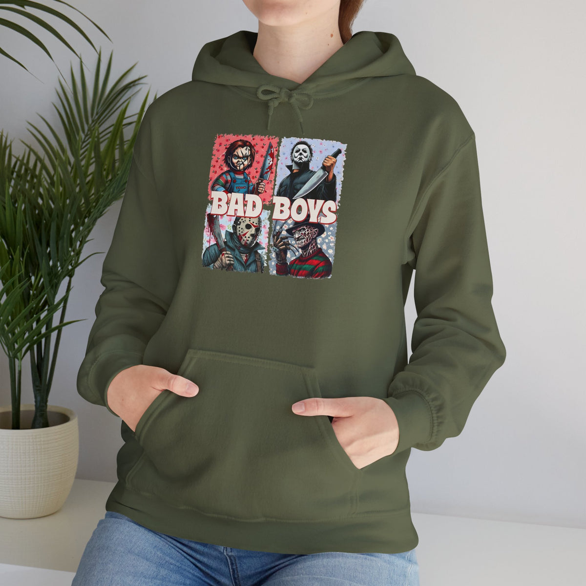 Horror Movie Villains Halloween Bad Boys Unisex Hoodie, Scary Movie Pullover, Horror Movie Sweatshirt, Halloween Costume Hoodie