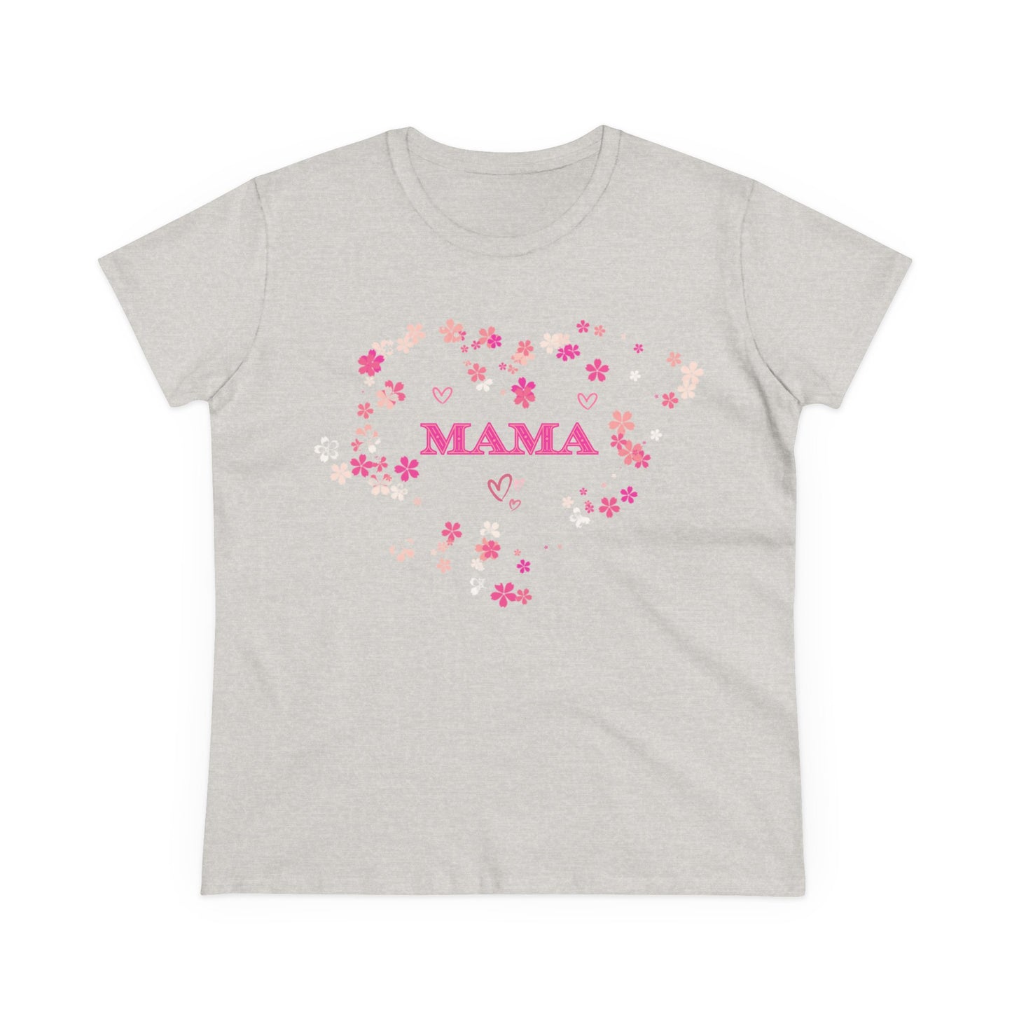 Floral Mama Women's Tee, Mother's Day Shirt, Heart Print Shirt, Mom Gift Shirt, Motherhood Tee, Mom Gift, MAMA Pride Shirt