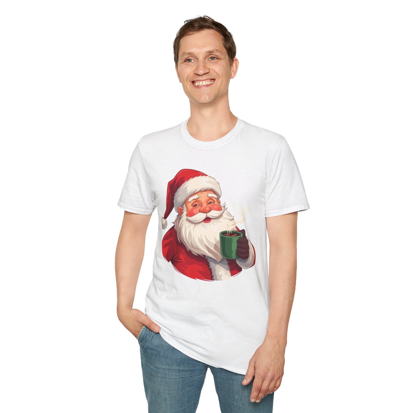 Santa enjoying Hot Chocolate Shirt, Family Christmas Shirts, Christmas T Shirt, Holiday Shirt, Cute Xmas Shirt for the family, Holiday Gift