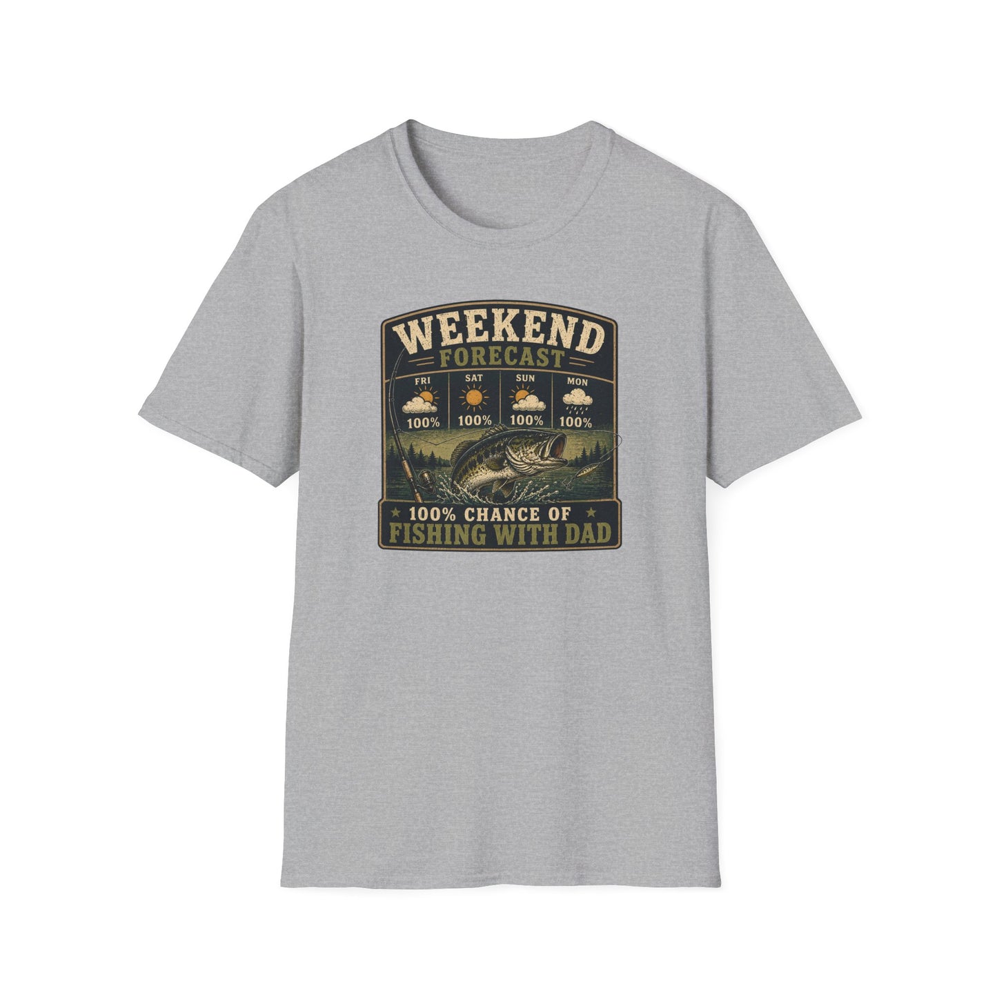Fishing Dad Shirt, Weekend Forecast Fishing with Dad Tee, Bass Fishing T-Shirt, Fathers Day Gift for Dad, Fisherman Shirt