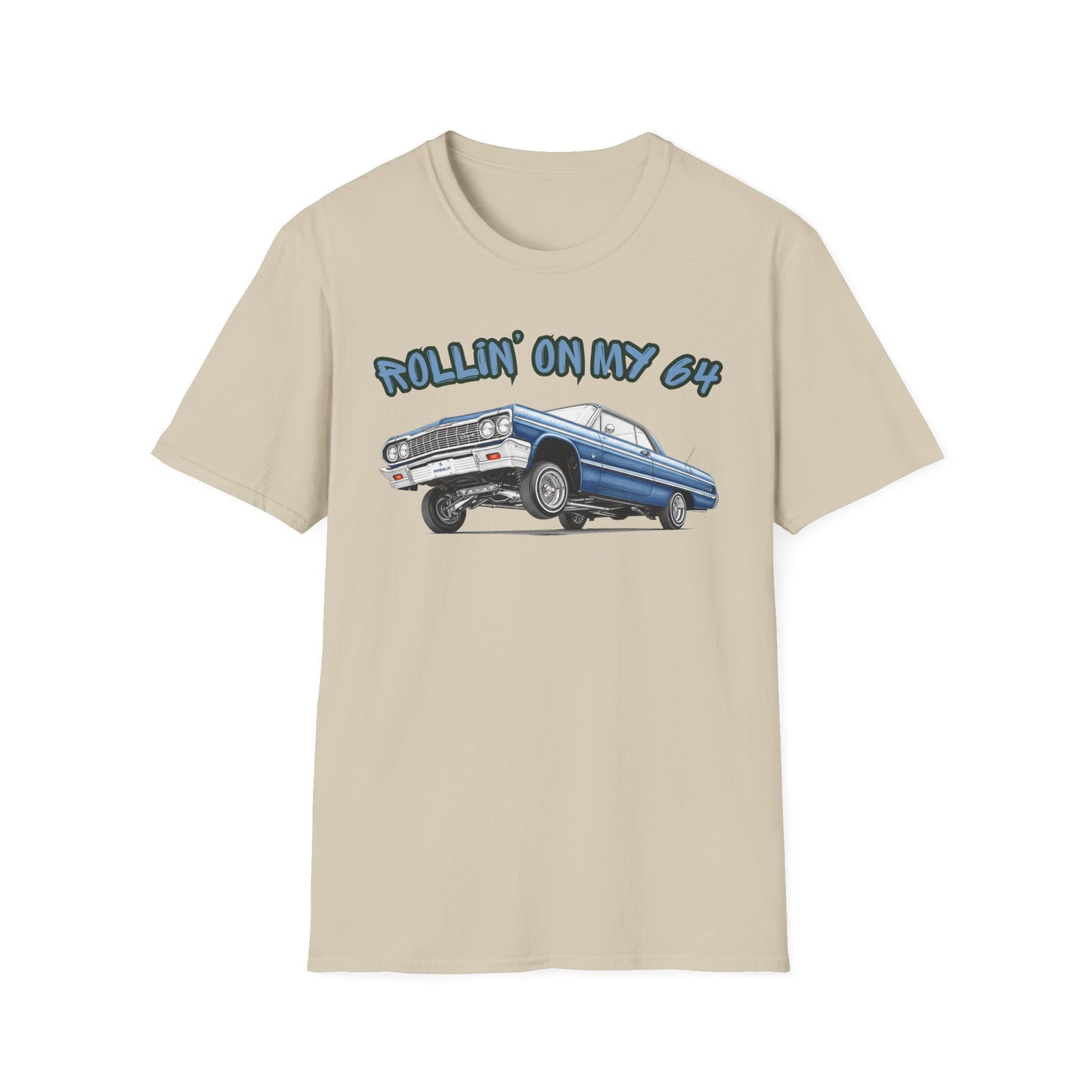 Lowrider Shirt, Rollin On My 64 Tee, Classic Car Graphic Shirt, Vintage Car Enthusiast Gift, Retro Auto Unisex Tee
