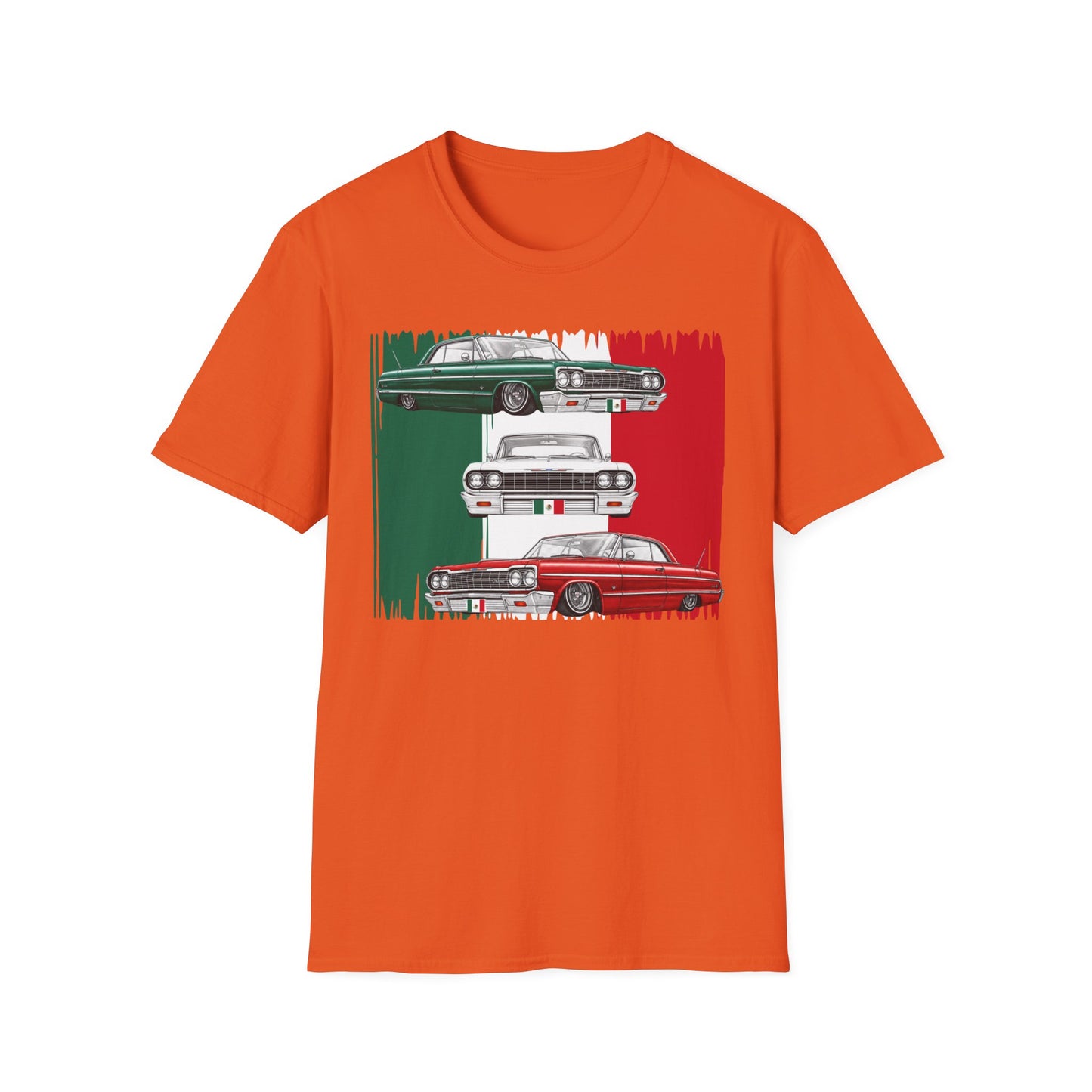 Lowrider Shirt, Mexican Flag Classic Car Tee, Vintage Car Graphic Shirt, Car Enthusiast Gift, Retro Auto Unisex Tee