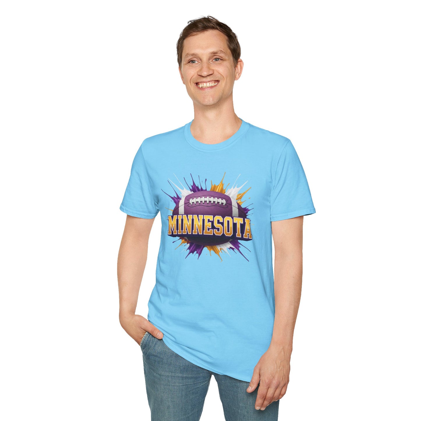 Minnesota Football Unisex T-Shirt, Minnesota Team Tee, Football Gift for Minnesota Fans, Game Day Shirt, Sports Fan Apparel Football Tee