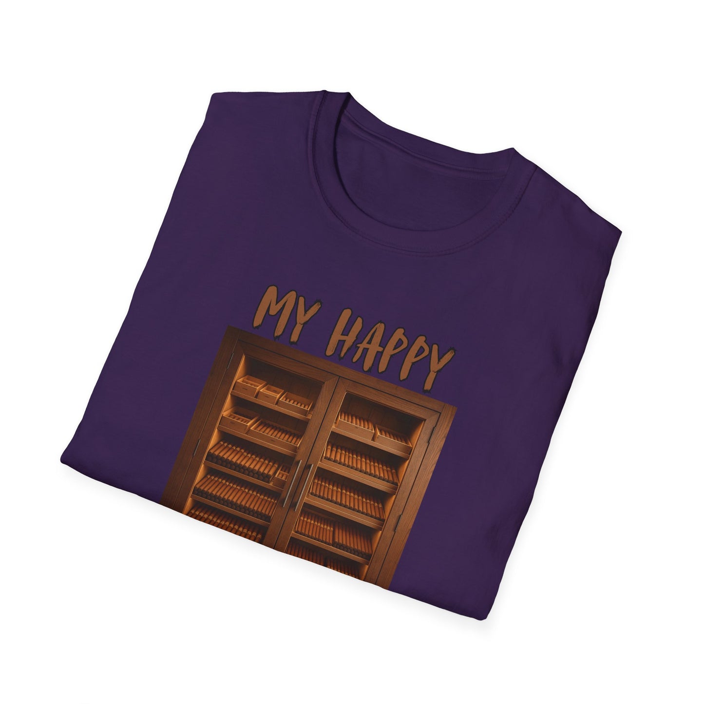 My Happy Place Cigar Unisex T-Shirt, BBQ Pool Party Shirt, Relaxation Leisure, Cigar lover Gift, Cigar Aficionado, Dad Gift, Summer Shirt