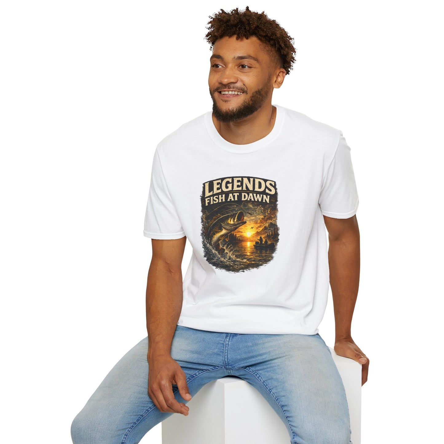 Fishing Shirt for Men, Legends Fish at Dawn Tee, Bass Fishing T-Shirt, Fisherman Gift, Fathers Day Shirt for Dad
