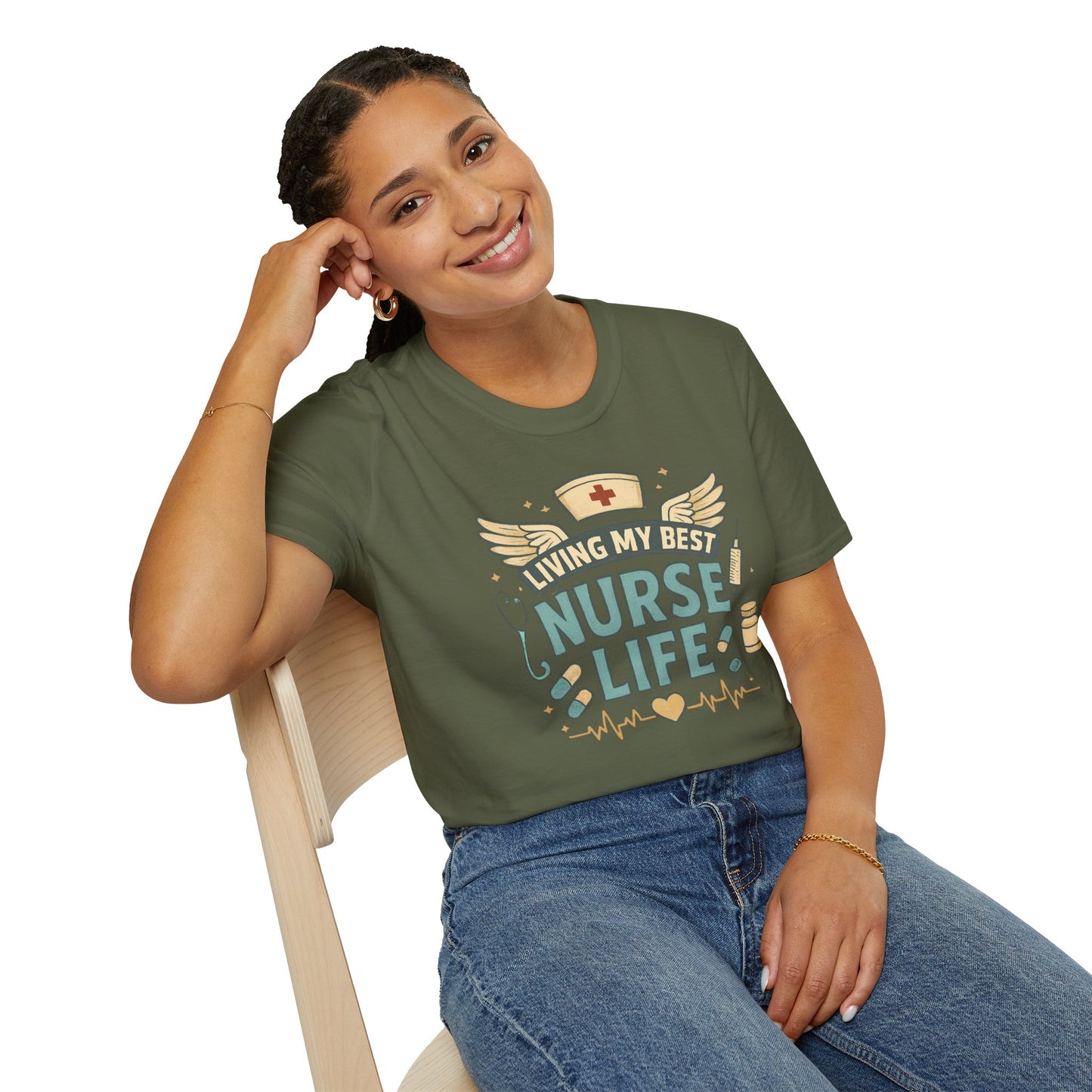 Living My Best Nurse Life Shirt – Cute Nurse Shirt for Women – RN Nurse Life Tee – Nurse Appreciation Gift, Medical Worker Shirt
