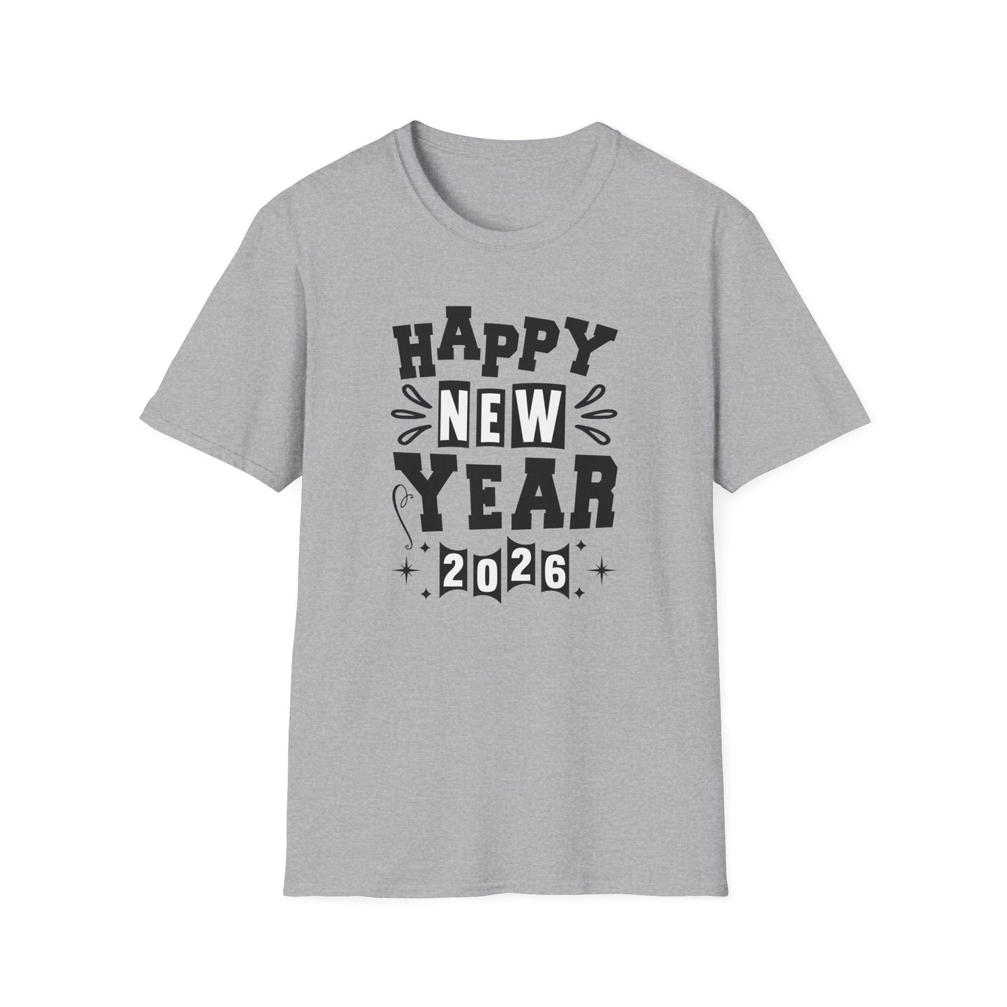 Happy New Year 2026 T-Shirt – Retro New Year Graphic Tee, NYE Party Shirt, Vintage Bold Typography 2026 Shirt, New Year’s Eve Countdown Outfit