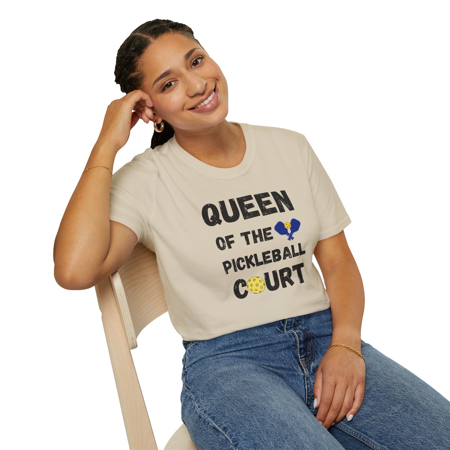Queen of the Pickleball Court Unisex Softstyle T-Shirt, Pickleball Gift, Pickleball Apparel, Pickleball Lover Shirt, Pickleball Player Tee,