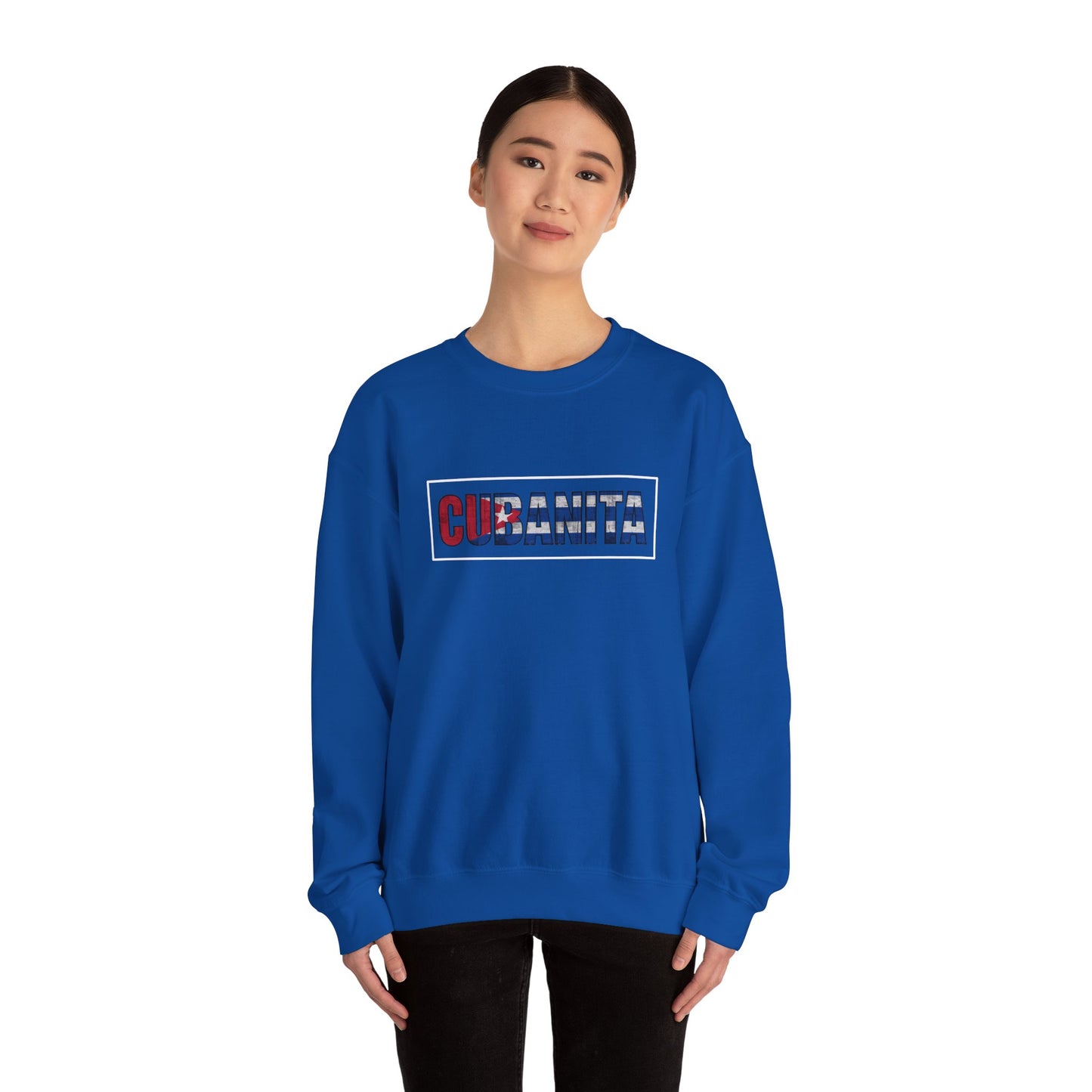 CUBANITA Sweatshirt – Cuban Flag Sweatshirt for Women, Latina Pride Sweatshirt, Cuba Heritage Top, Cuban Culture Graphic Sweatshirt