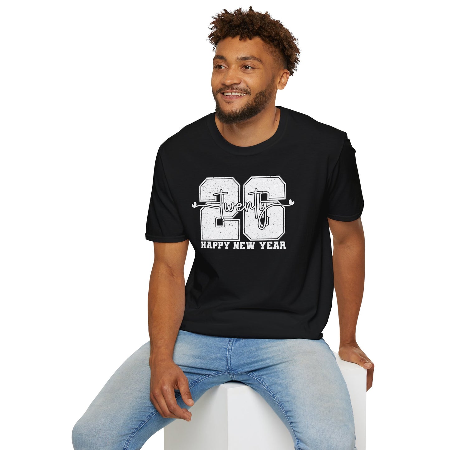 Happy New Year 2026 T-Shirt – Distressed Varsity 26 Twenty New Year Shirt, Retro College Style NYE Tee, New Year’s Eve Party Graphic Top