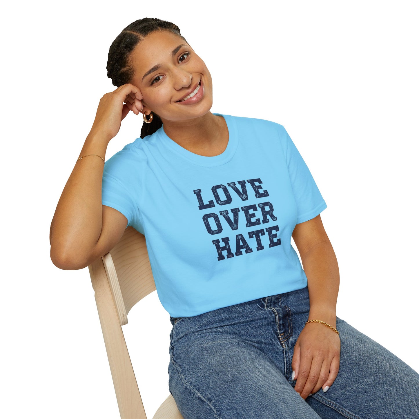 Love Over Hate T-Shirt – Inspirational Christian Shirt, Positive Message Tee, Motivational Faith Apparel