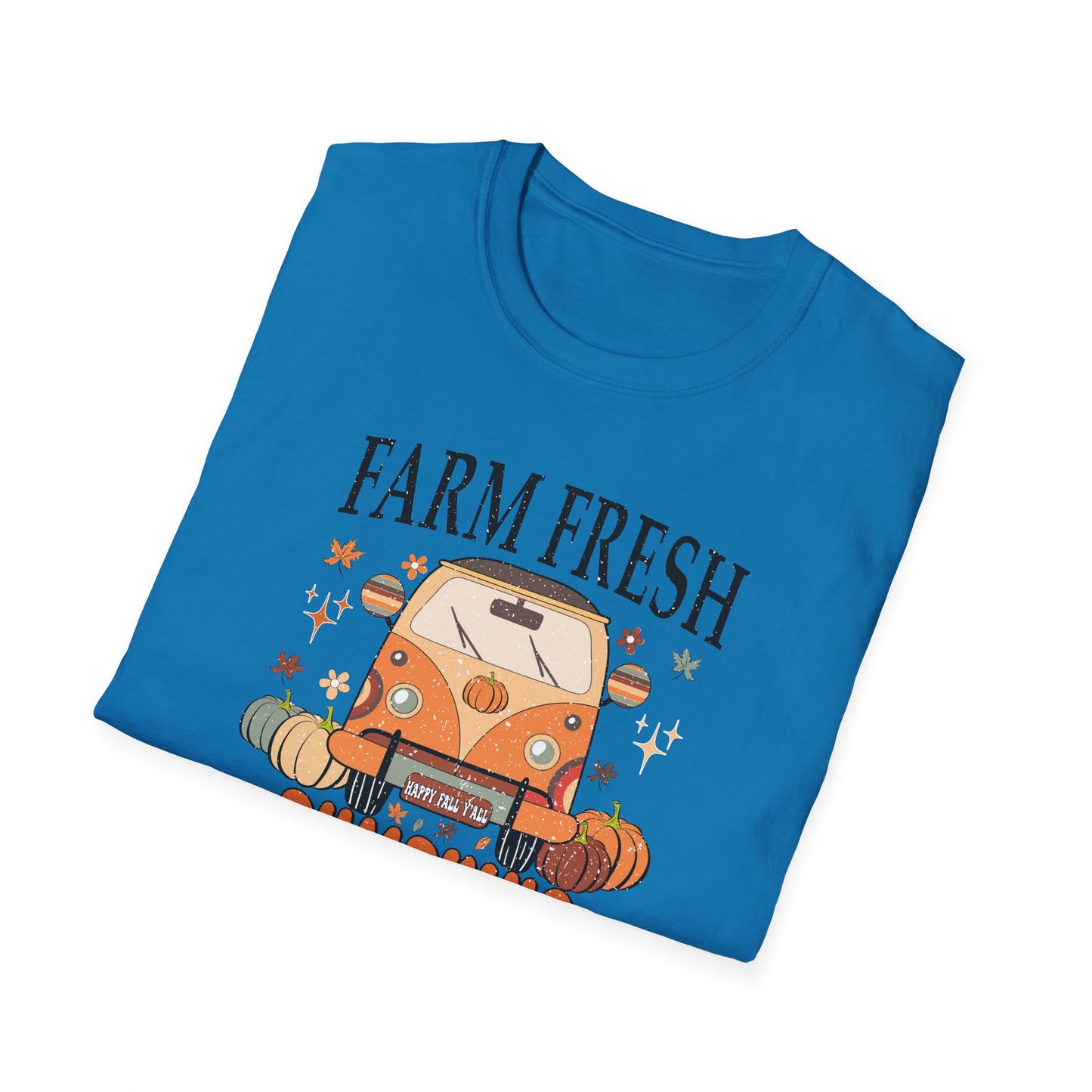 Farm Fresh Pumpkin Happy Fall Yall T-Shirt - Women's Autumn Tee, Thanksgiving Shirt, Pumpkin Thanksgiving Tee, Cozy Fall Tee for Her
