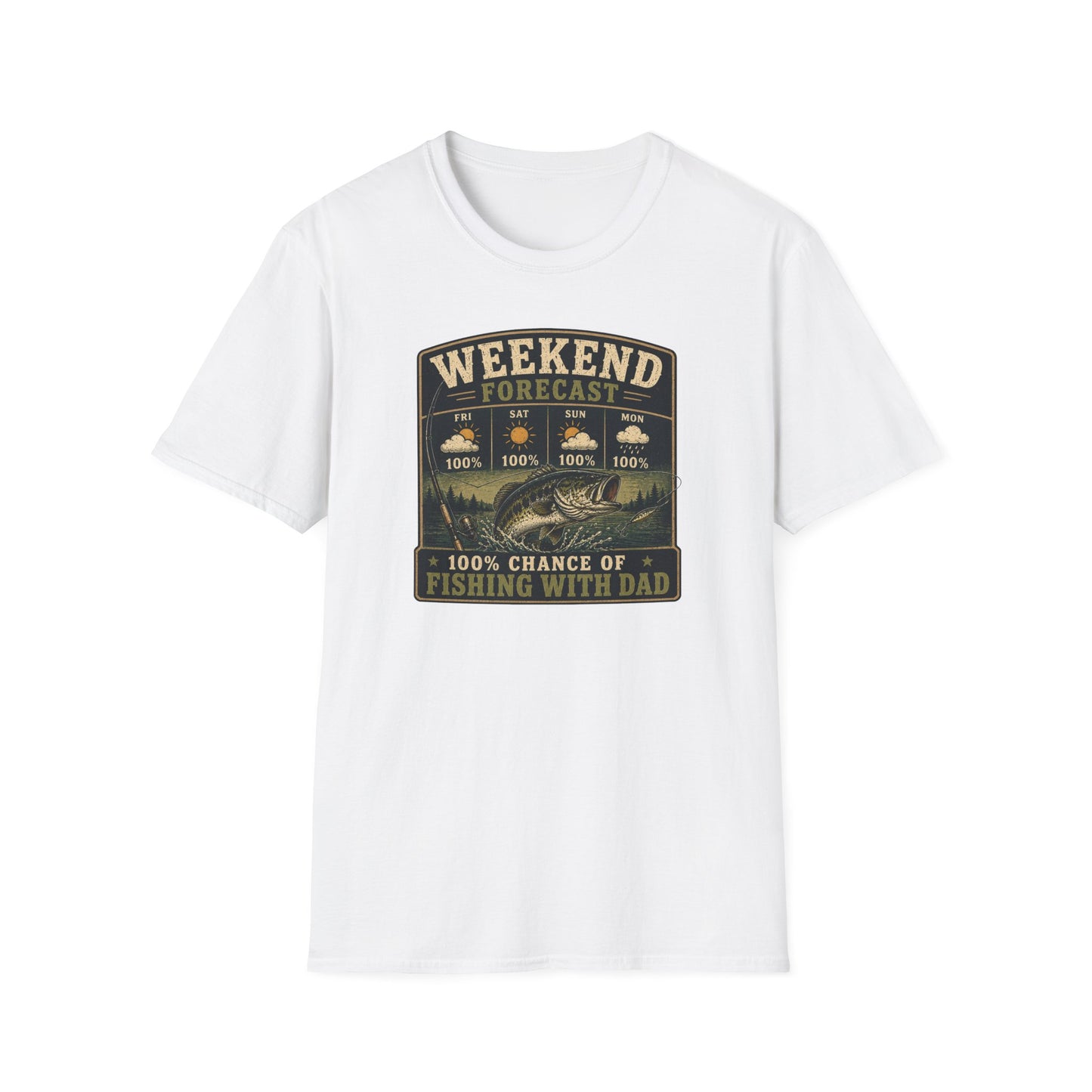 Fishing Dad Shirt, Weekend Forecast Fishing with Dad Tee, Bass Fishing T-Shirt, Fathers Day Gift for Dad, Fisherman Shirt