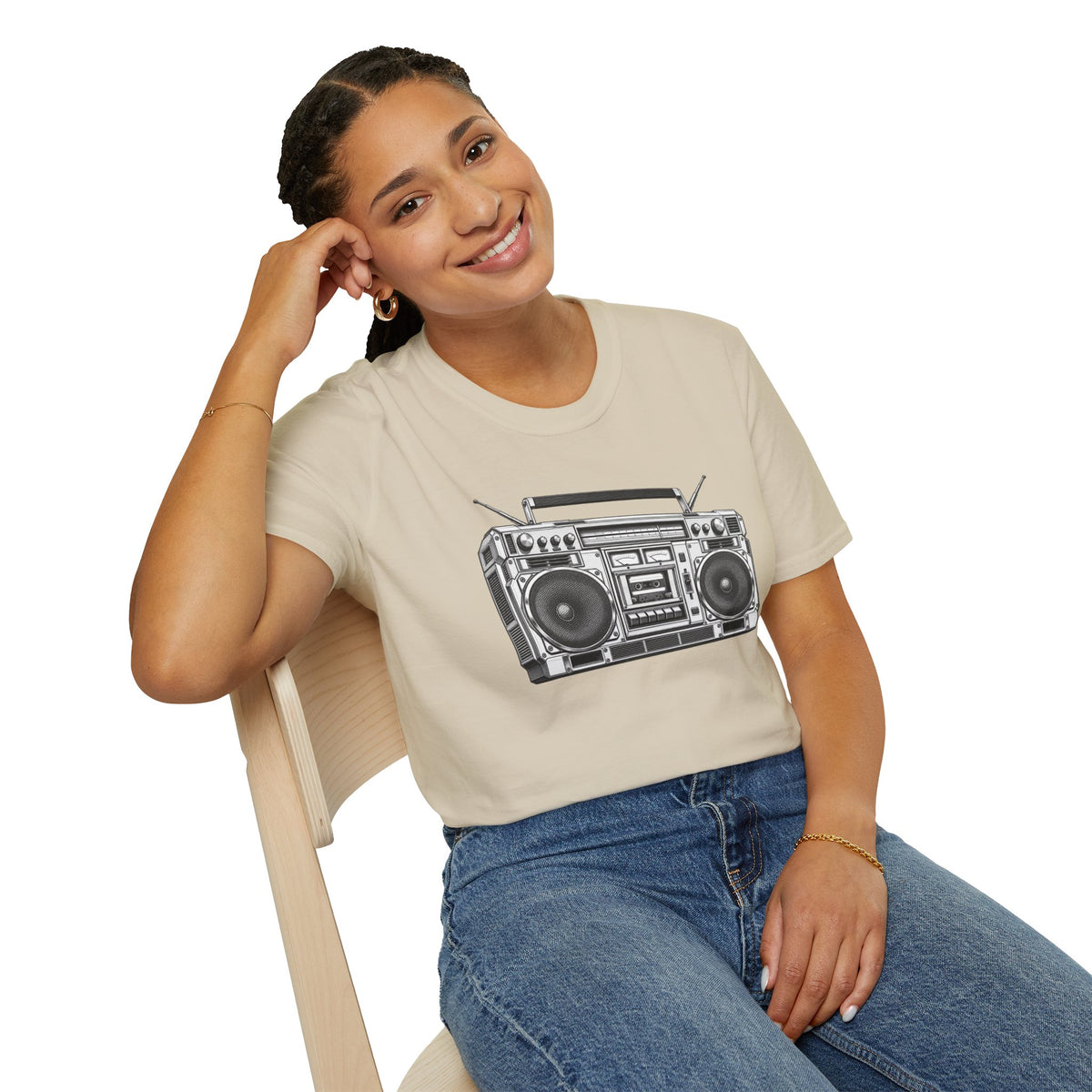 Boombox T-Shirt, Retro Music Shirt, Vintage Cassette Radio Tee, 80s 90s Nostalgia, Music Lover Gift