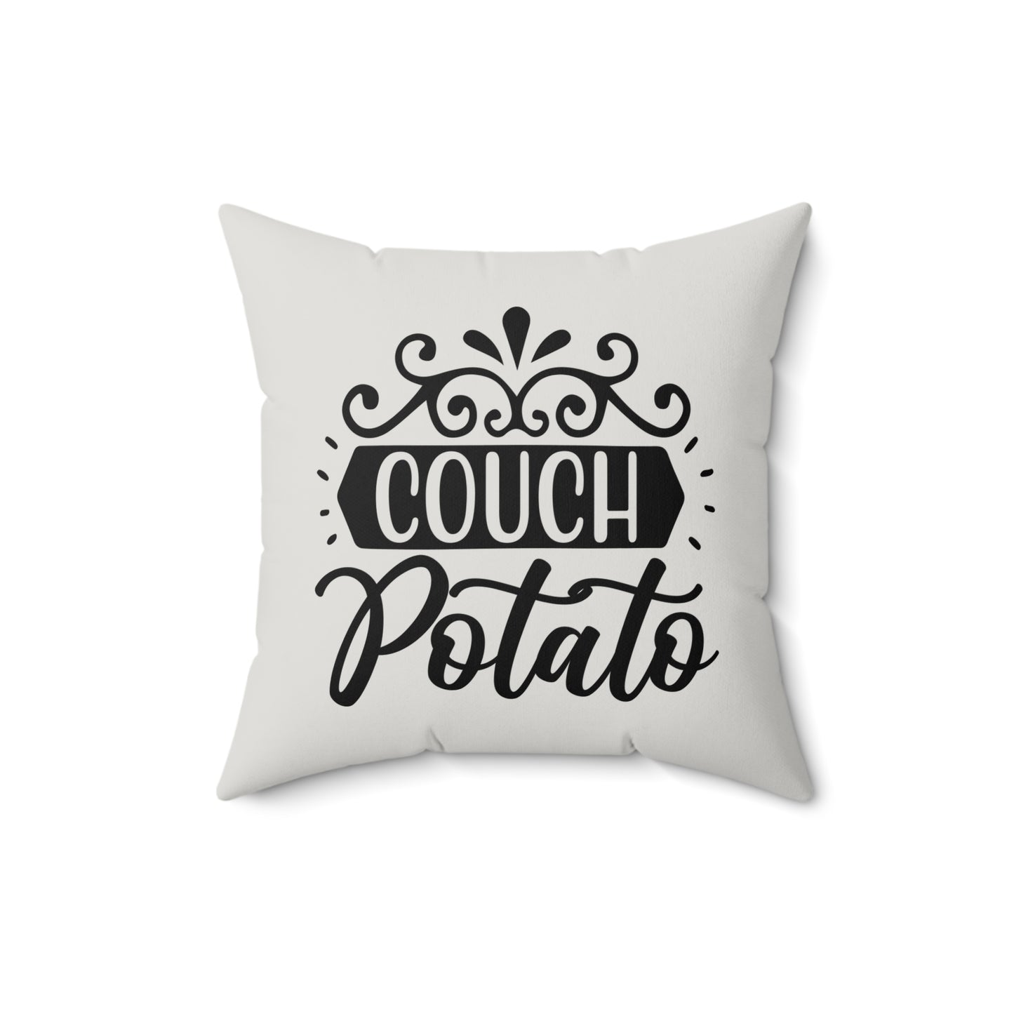Couch Potato Quote Pillow, Faux Suede Throw Cushion for Home Decor, Funny Gift for friends and family, Living Room Accent, Couch Pillow
