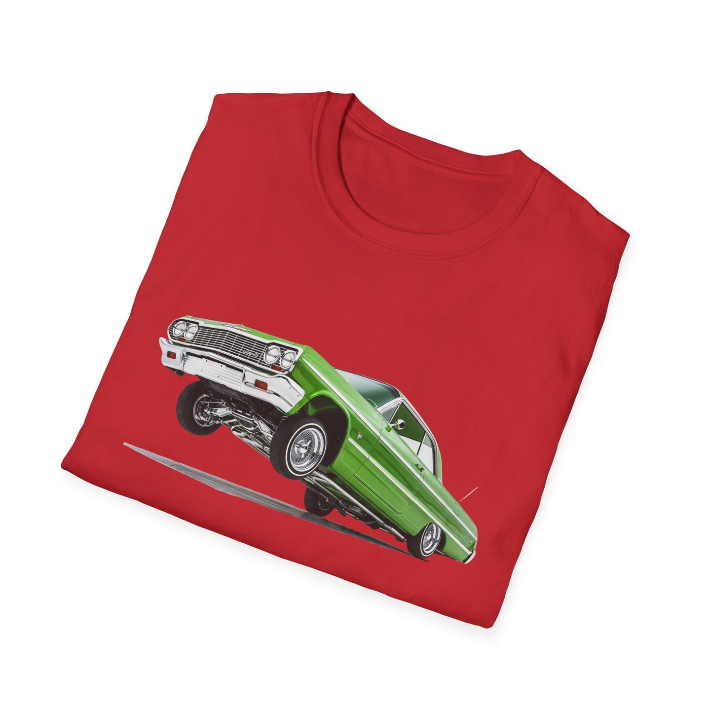 1964 Chevy Impala Hydraulics Lowrider Hoppin' Ink Drawing T-Shirt - Old School Hip Hop Cholo Art Tee Design - Chicano Car Club Graphic Tee