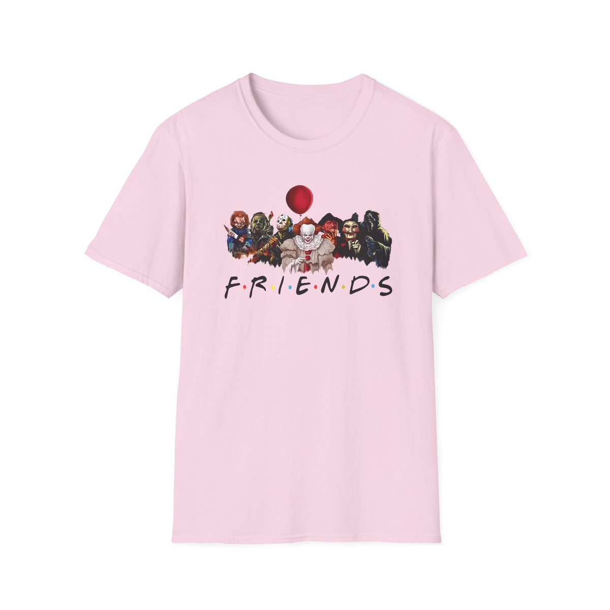 Horror Movie Villains Halloween Friends Softstyle T-Shirt, Scary Movie Tee, Halloween Shirt, Horror Movie Fan Gift, Horror Movie Characters